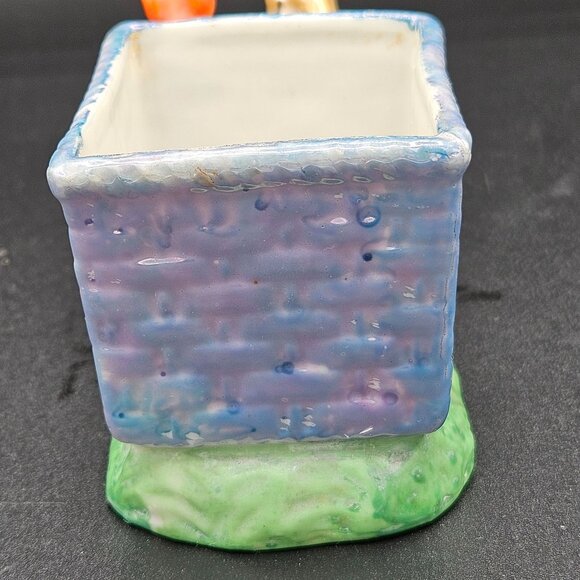 Vintage Hand-Painted ceramic Donkey-Drawn Cart Ceramic Planter made in Japan - Picture 5 of 9